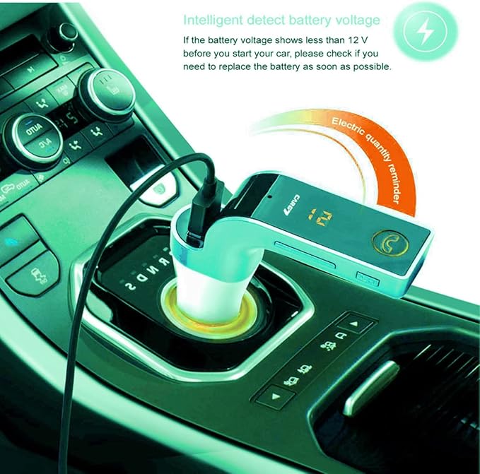 Bluetooth FM Transmitter for car, TIANSHILI Handsfree Bluetooth Receiver Car Kit - Image 5