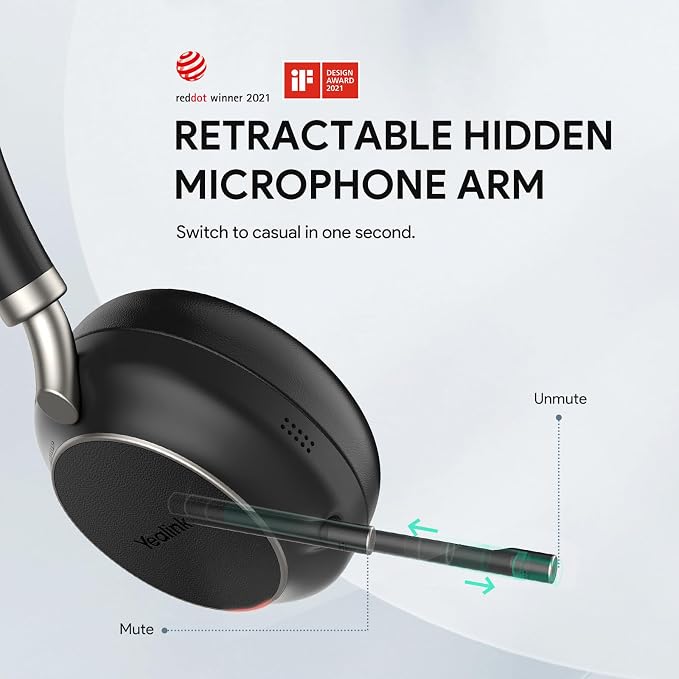 Yealink BH76 Wireless Headset Active Noise Cancelling Bluetooth Headphone - Image 7