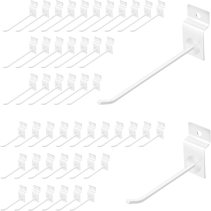 Yuahar Slatwall Hooks 50Pcs 4/6 Inch Slatwall Accessories Heavy Duty Slat Wall by Yauhar