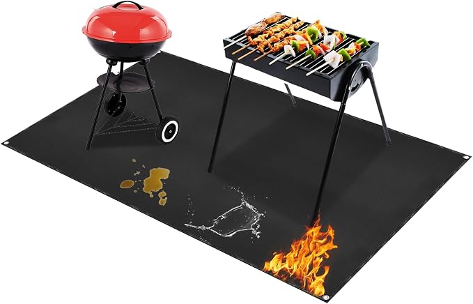Under Grill Mat for Outdoor Grilling, 70 x 48 inches Double-Sided Fireproof by Unknown