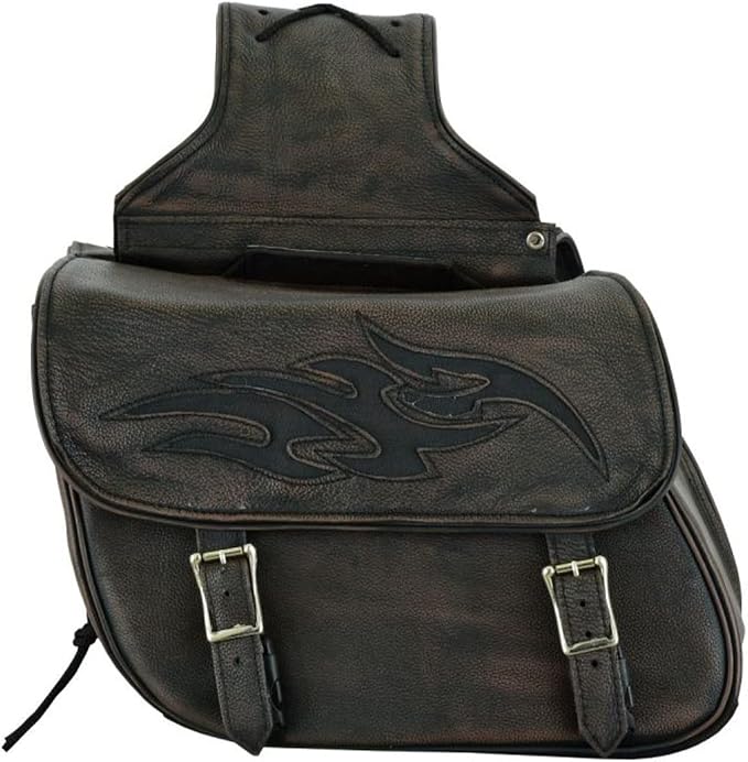 GARGOYLE BELLS Motorcycle Saddle Bags Leather Motorcycle Luggage Bag - Image 2