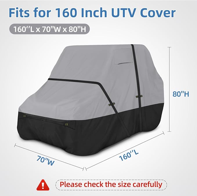 UTV Cover, Waterproof Side by Side Cover, 2-3 Seaters Outdoor Storage Cover - Image 6
