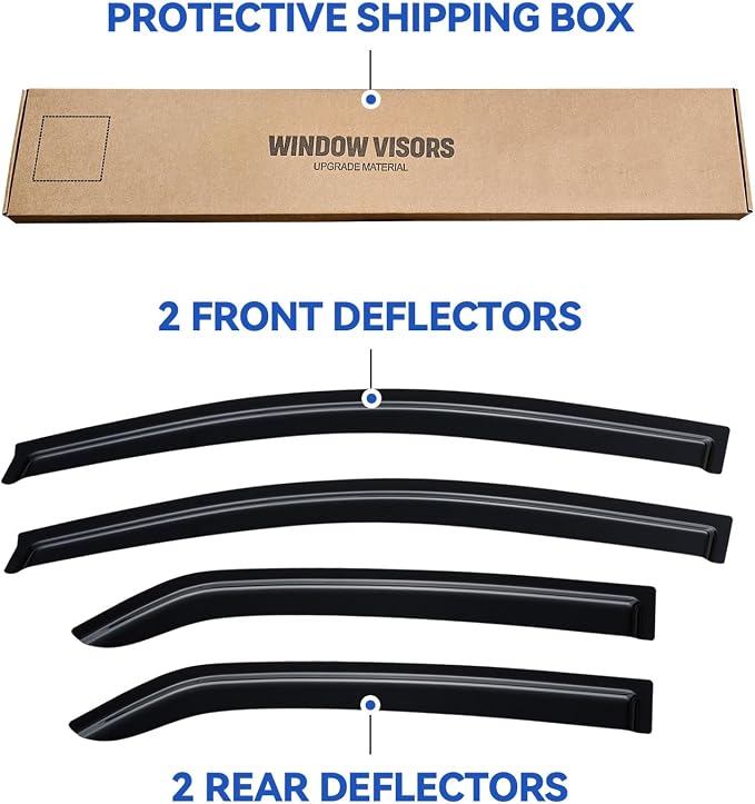 Window Visors Rain Guards for 2007-2013 Toyota Yaris Sedan, Out-Channel Window - Image 5