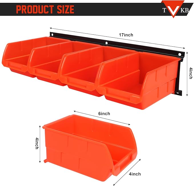 Screw Organizer Wall Mount Hardware Organizer Garage Storage Bins Box Small - Image 2