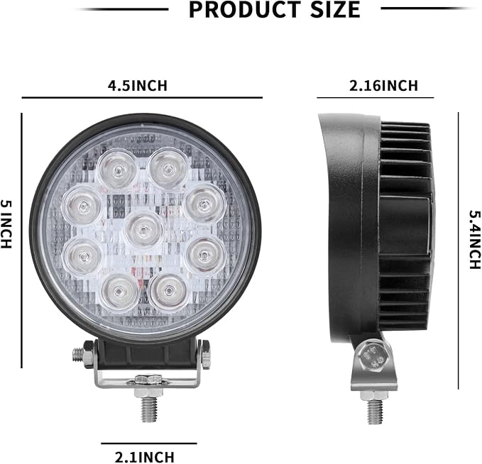 27W Spot Green Round Work LED Light Fog Offroad Off Road Lights Driving Lamp - Image 3