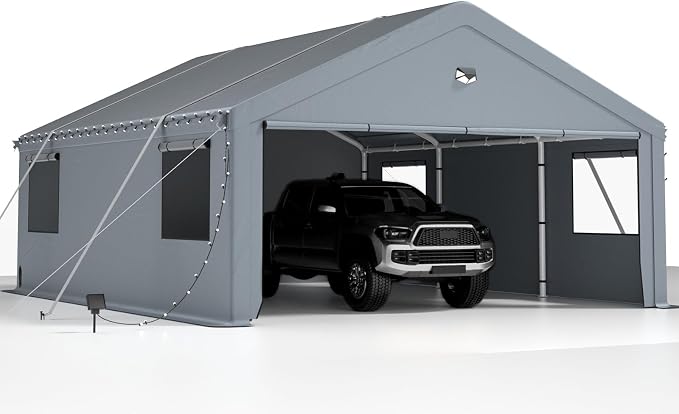2 Car Carports 20X20 Heavy Duty，Car Ports by Sannwsg