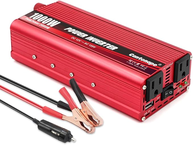 1000W/2000W DC 12V to 110V/120V AC Power Inverter Converter by Cantonape