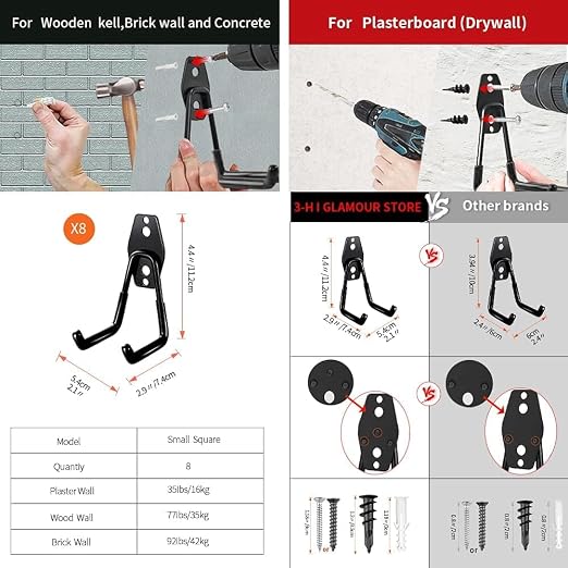 3-H Heavy Duty Garage Hooks - Image 3