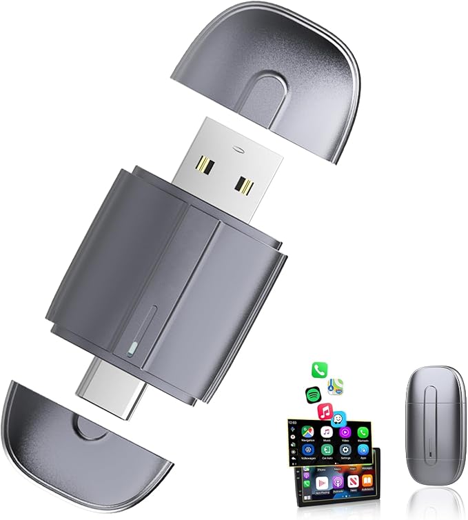 Wireless CarPlay Adapter for Apple, Plug & Play, Mini Size by SHDNXASJ