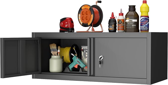 GREATMEET Metal Garage Storage Cabinets, Lockable Storage Cabinet by GREATMEET