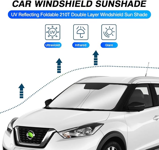 KUST Windshield Sun Shade for 2018-2023 2024 Nissan Kicks Accessories Sunshade - Image 2