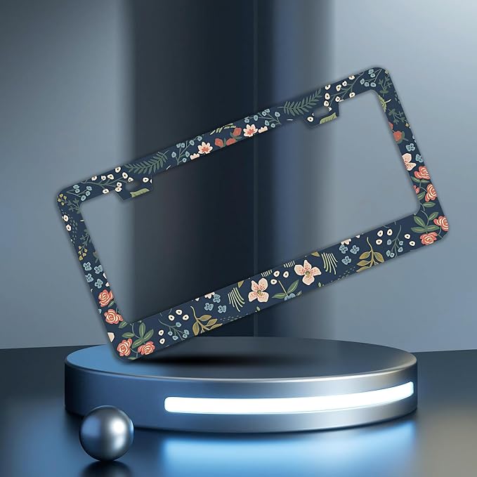 Colorful Floral Flowers License Plate Frames - Image 2