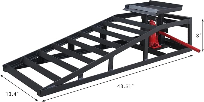Hydraulic Car Ramps 11000lbs Low Profile Car Lift Service Ramps Truck Trailer - Image 2