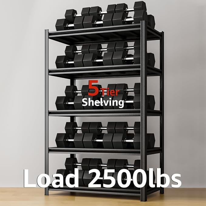 5 Tier Metal Shelving Unit, Heavy Duty Garage Shelves - Image 6