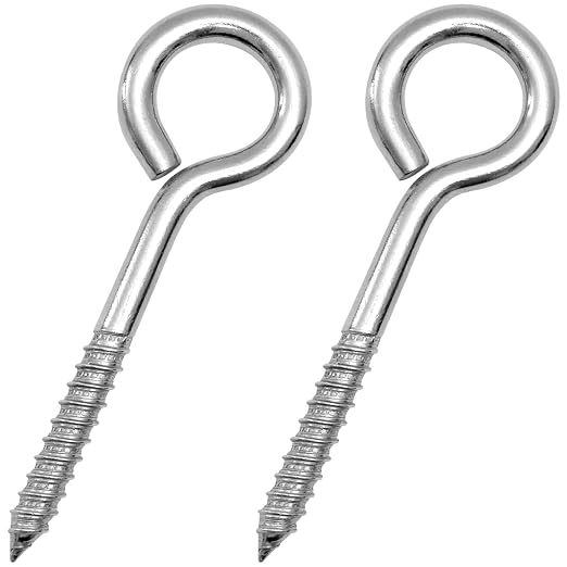 2Pcs Self Tapping Eyelet Screw Eye Bolt，6 Inch Heavy Duty Screw Eyes Hooks ，M10 by HXLPAY