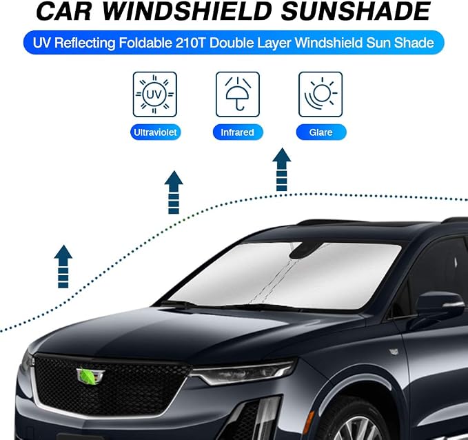KUST Windshield Sun Shade for 2020-2024 2025 Cadillac XT6 Accessories Custom - Image 2