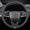 New Nappa Leather car Steering Wheel Cover, Universal 15 inch Black by HAOTULE