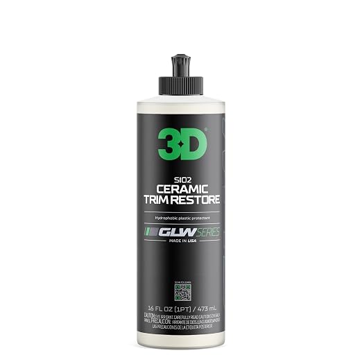 3D SiO2 Ceramic Trim Restore, GLW Series | Ultimate Hydrophobic Trim Reviver | by 3DCarCare