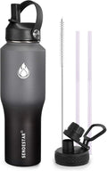 SENDESTAR Water Bottle 32oz, 2 Lids, Wide Mouth Stainless Steel Vacuum by Sendestar