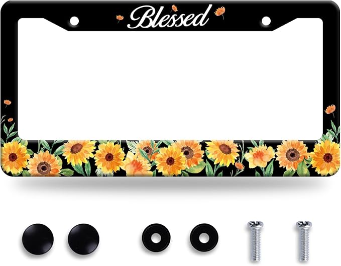 Watercolor Sunflower License Plate Beautiful Floral License Plate Stainless by GORSNKYE