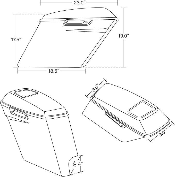 XFMT Motorcycle 5" Stretched Hard Saddlebags W/ 6 x 9 Inches Speaker Lids - Image 5