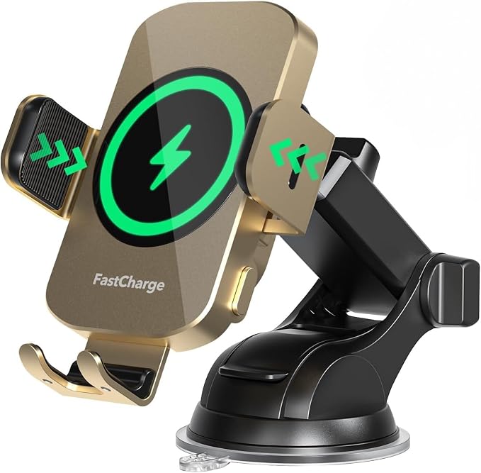 Wireless Car Charger, Fast Charging 15W Auto Clamping Car Charger Phone Holder by Unknown