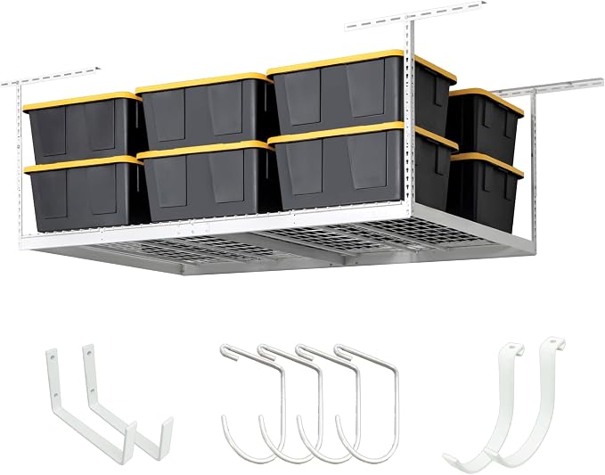 SafeRacks 4 ft x 8 ft Overhead Storage Rack Adjustable 24 in - 45in Height - Image 2