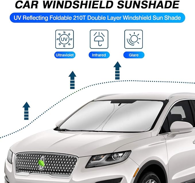 KUST 링컨 MKC SUV 2015 2016 2017 2018 2019용 윈드실드 햇빛 가리개 햇빛 가리개 창문 선바이저 프로텍터 접이식 - Image 2