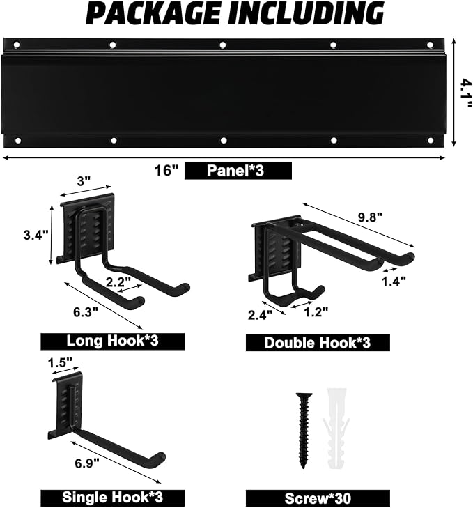 AIRTOON Garage Tool Organizer, 48 Inch Garage Organizer Wall Mounted Storage - Image 2