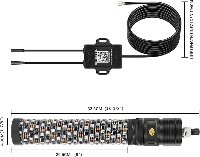 DREAMIZER 2PCS 1FT Fat Spiral Led Whip Lights - Image 7