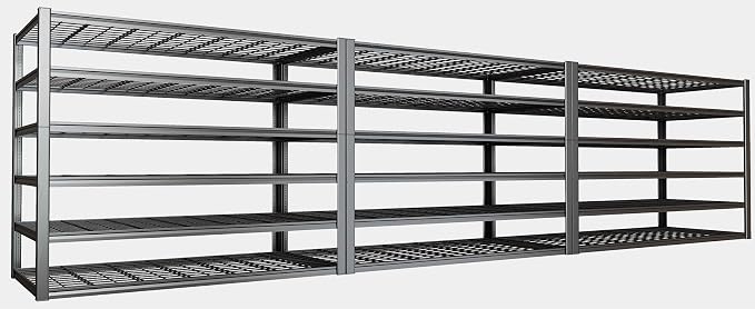 50" W Garage Shelving Heavy Duty, 6 Tier Garage Shelves, Commercial Metal by PMKES