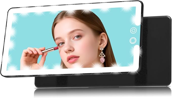 Car Sun Visor Vanity Mirror, Rechargeable Led Makeup Mirror by Junyaoxuan