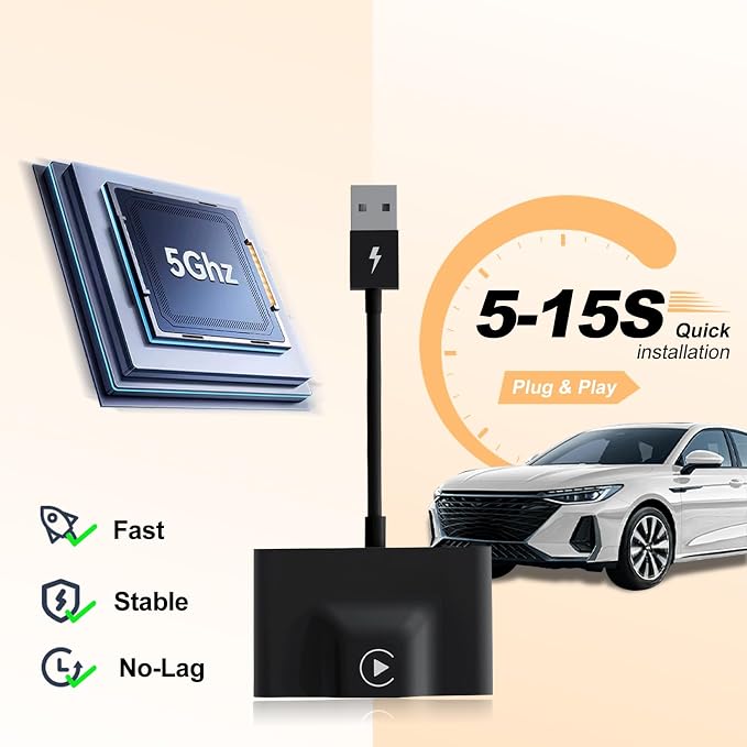 XHU Wireless CarPlay Adapter for Apple CarPlay Wireless Adapter 2025 Upgraded - Image 7