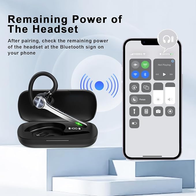 Bluetooth Headset, Wireless Bluetooth Earpiece - Image 3