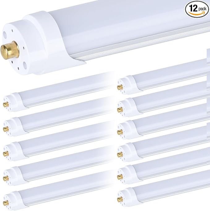 12-Pack, 8 Foot LED Bulbs, 100W 15000lm 6000K Cold White, Super Bright by DOUYIDOUBEST-LEDLIGHTING