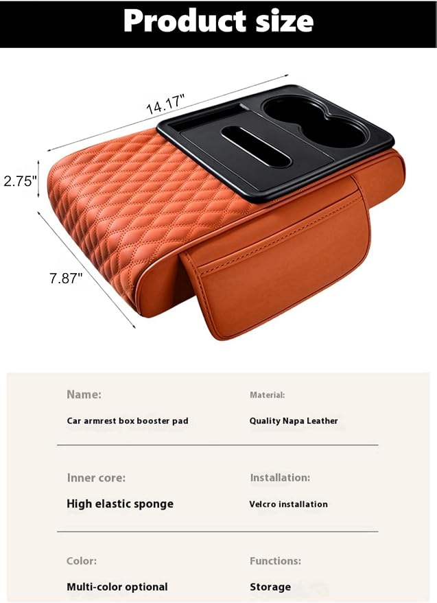 Center Console Cover Organizer, 5-In-1 Arm Rest Cover - Image 5