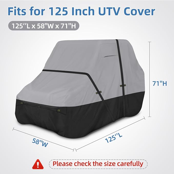 UTV Cover, Waterproof Side by Side Cover, 2-3 Seaters Outdoor Storage Cover - Image 6