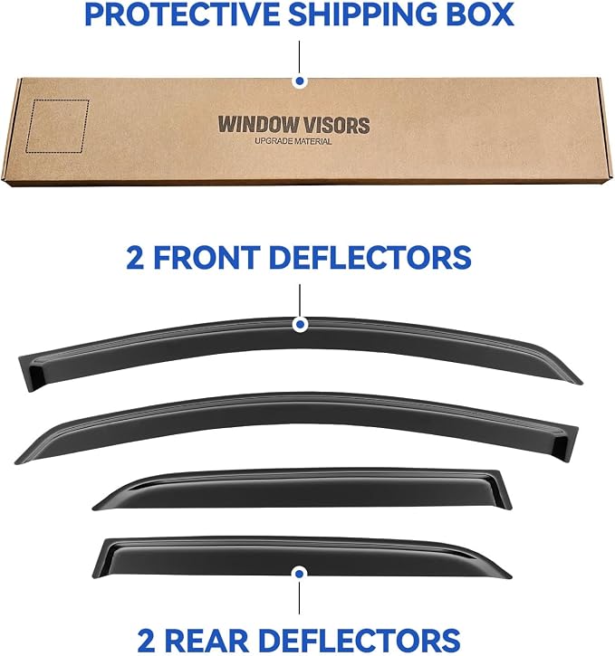Window Visors Rain Guards for Ford EcoSport 2018 2019 2020 2021 2022, - Image 5