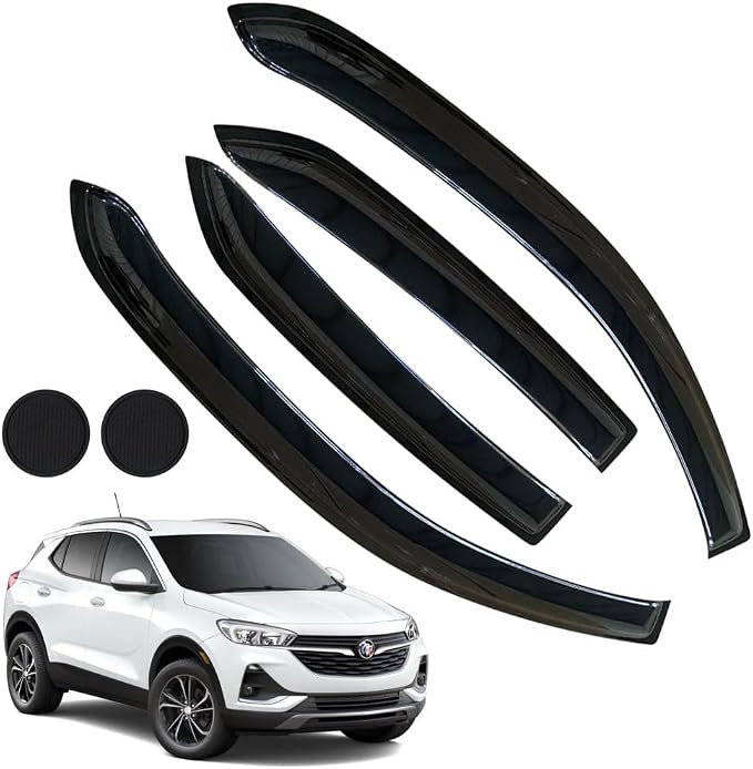 Rain Guards for Buick Encore 2013-2022/Chevrolet Trax 2014-2022, Tape-on Side by LETINGFAR