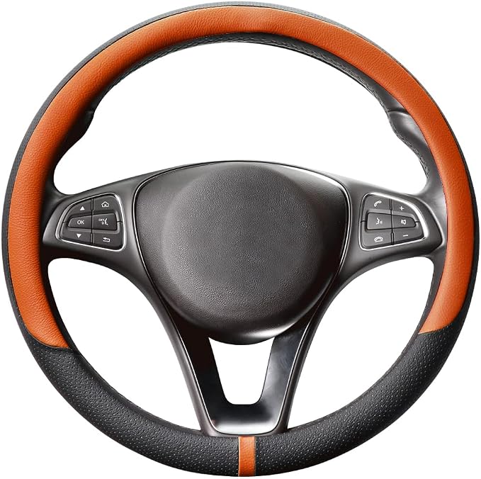 COFIT Breathable Car Steering Wheel Cover 15 inch Auto Universal Leather Wrap by COFIT