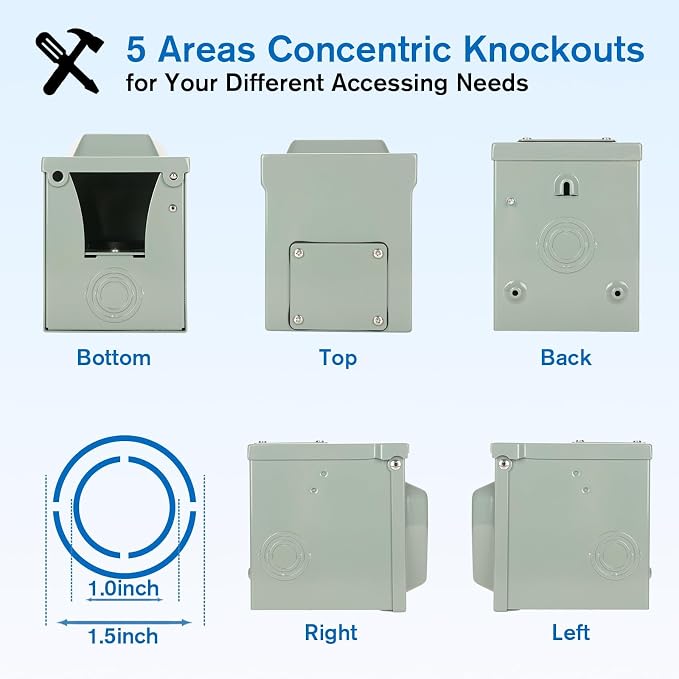 50 Amp RV Power Outlet Box, 125/250 Volt NEMA 14-50R Receptacle, Lockable - Image 5
