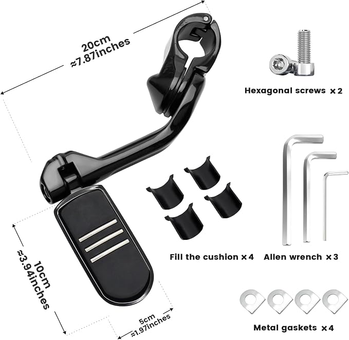 1.25" Highway Footpegs, Motorcycle Adjustable Footrest - Image 4