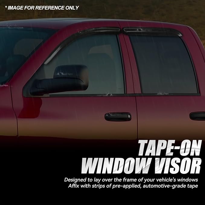 Auto Dynasty 4Pcs Carbon Fiber Pattern Window Visors Compatible - Image 3