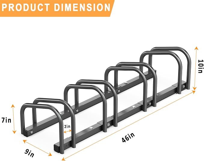 Ultrawall Bike Storage Rack for Garage, 4 Bikes Floor Bike Stand, Bicycle - Image 2