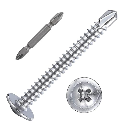 Wensilon #10×1-1/2”for Sheet Metal Self-Tapping Screws 410 Stainless Steel by Wensilon