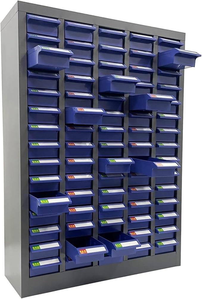Parts Cabinet, 75 Drawers Tool Cabinet Without Door, Plastic Bolt and Nut Tool - Image 9