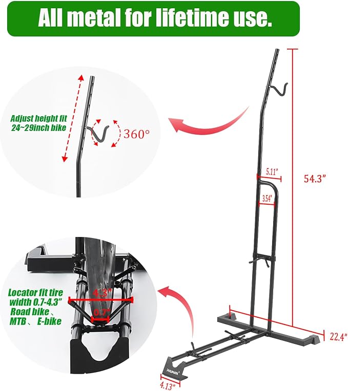 Bike Stand, Vertical Bike Rack For Indoor Bike Storage, Upright Bicycle Stand - Image 4