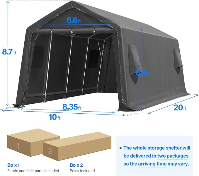ADVANCE OUTDOOR Heavy Duty 10x20 ft Carport Outdoor Patio Portable Canopy - Image 5