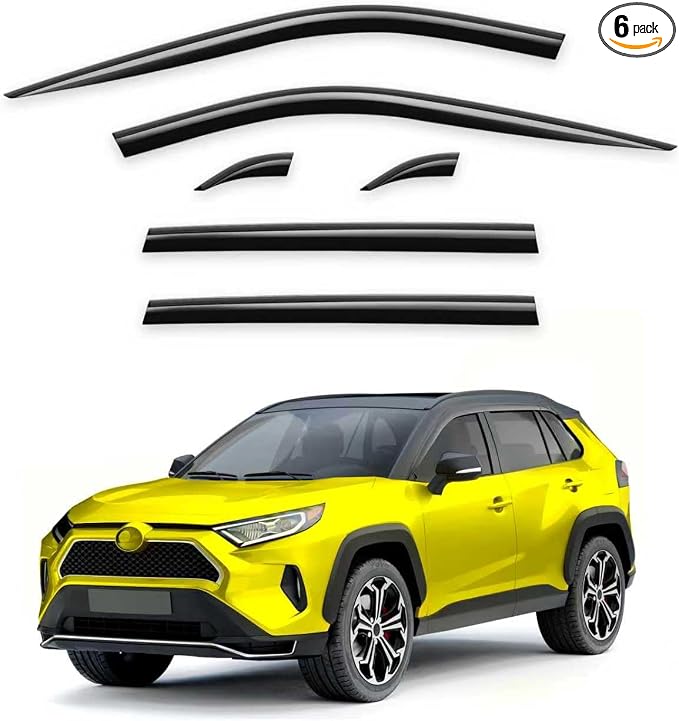 Tape-On Window Rain Guards Fit for Toyota RAV4 2019-2025 Extra Durable Window by Unknown