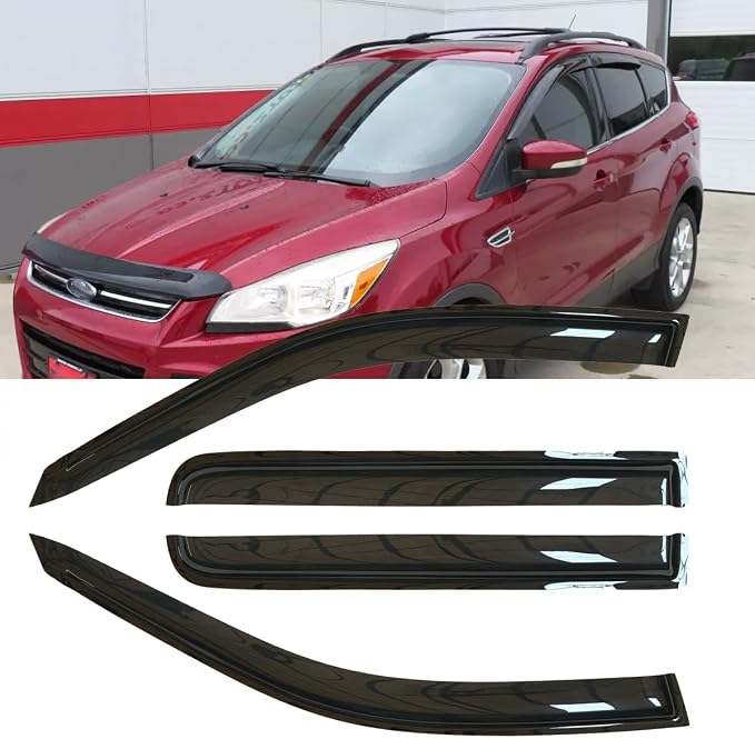 4pcs Original Shatterproof Rainproof Outside Mount Style Sun Rain Guards - Image 2